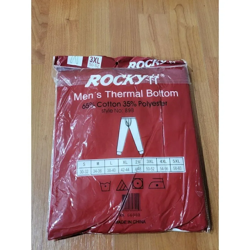 NWT Rocky Mens Thermal Bottom Cream Size 3XL